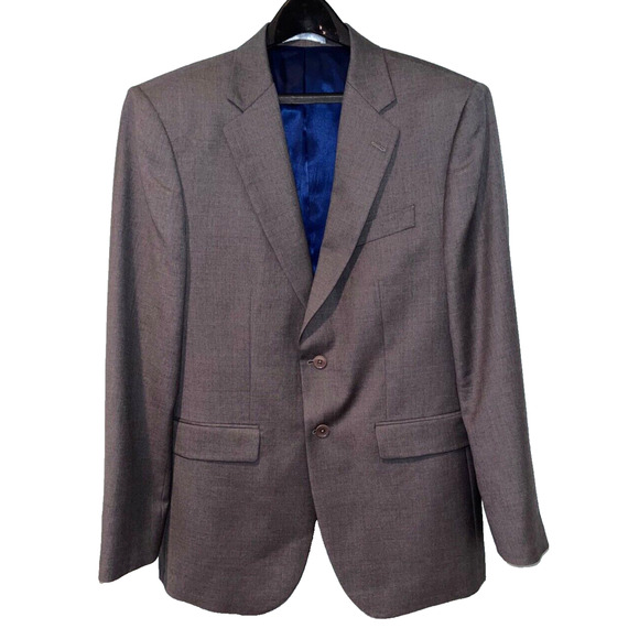 Charles Tyrwhitt Super 110s Gray Blazer Size 40R 2 Button Slim Fit